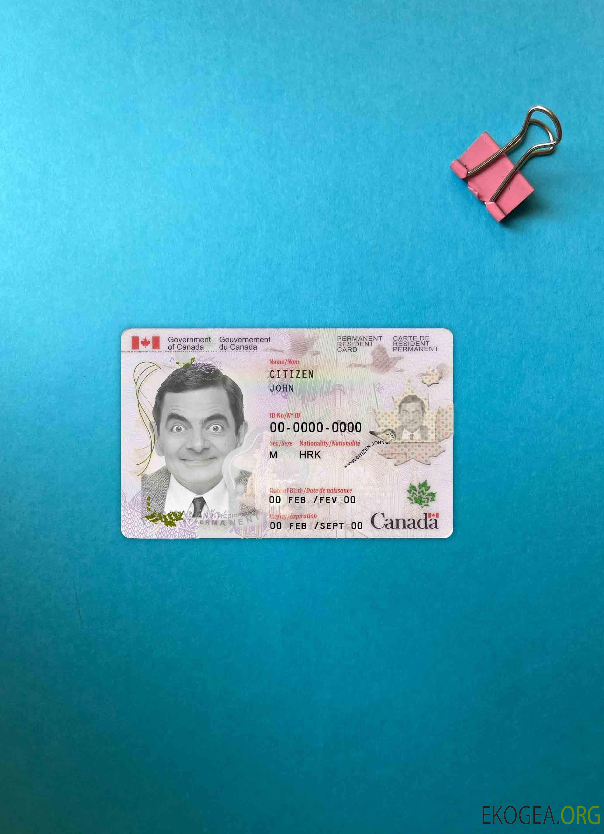 Carte de résident permanent du Canada version 2 photolook RECTO
